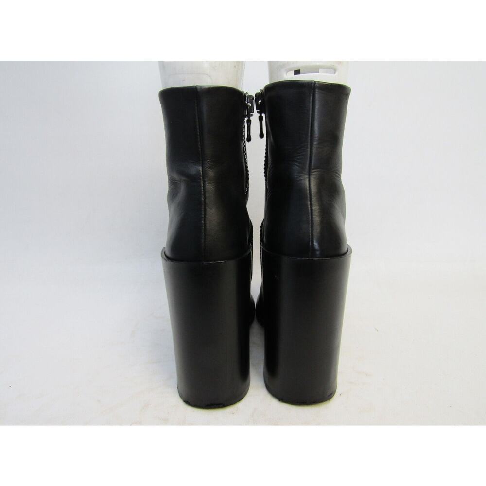 Acne Womens Size 36 EUR Black Leather Zip Heeled Ankle Fashion Boots Bootie - Picture 7 of 11